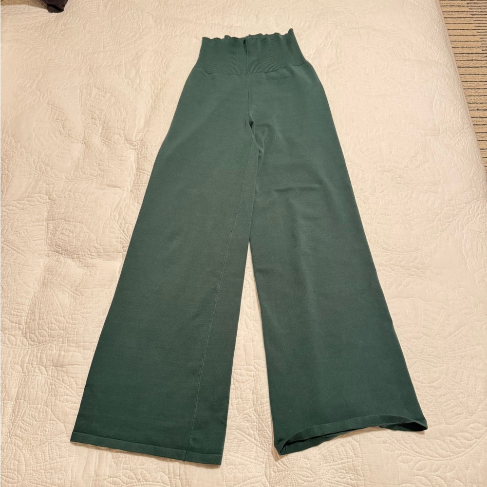 Live The Process  Forest Green Wide-Leg Pants